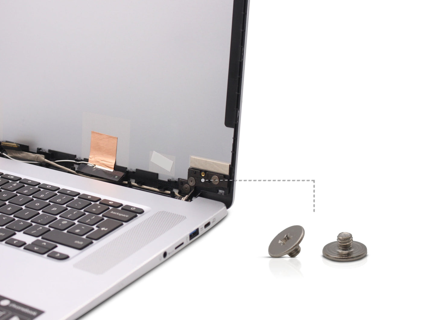 Laptop Hinge Screws 7mm Flat Round Head, 2.5mm Diameter 2.5mm Length (2.5mm 2.5mm 7mm), Replacement Set, 4-Pack