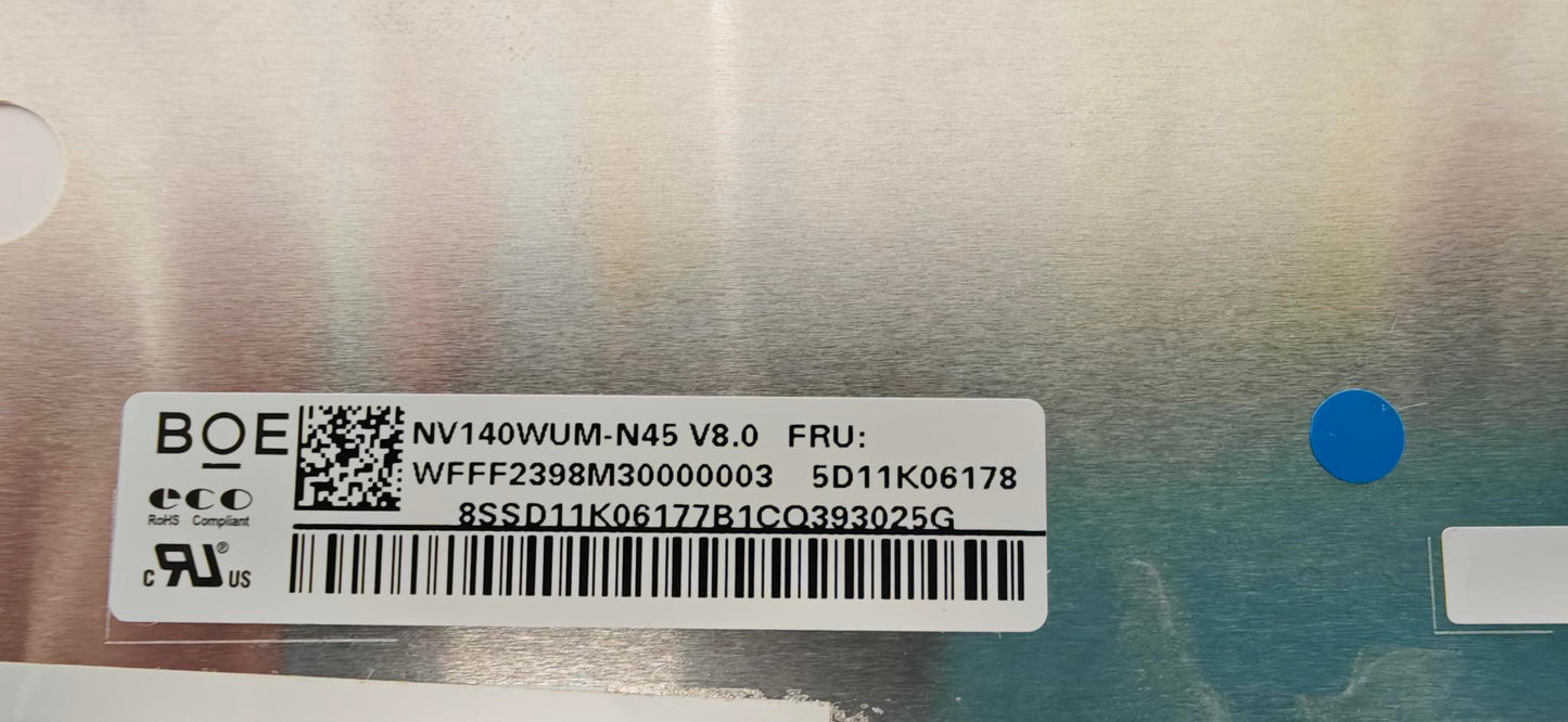 Refurbished - NV140WUM-N45 14.0" IPS LED LCD 30 Pins eDP 60Hz Laptop Replacement Screen