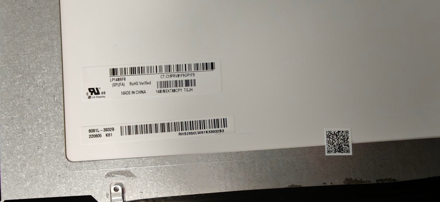 Refurbished - LP140WF8 (SP)(FA) 14" LED LCD Matte FHD IPS Laptop Replacement Screen