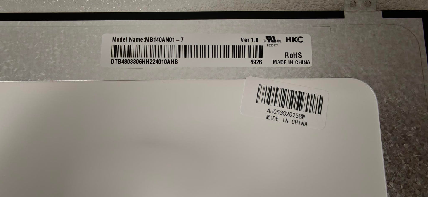 Refurbished - MB140AN01-7 14" Matte HD LED LCD Laptop Replacement Screen