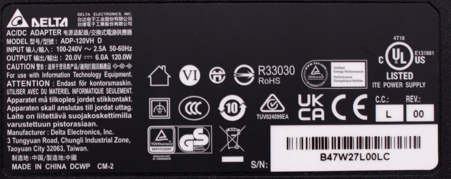 For Asus 0A001-00064300 120W 5.5MM x 2.5MM Gaming Charger Replacement Adapter