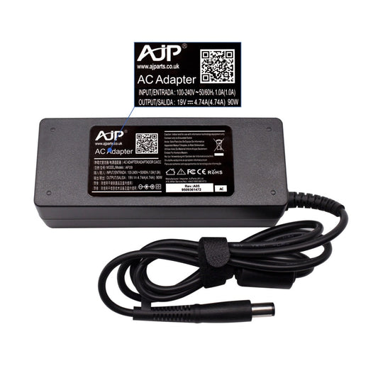New Replacement for HP 19V 4.74A Center Pin AJP Brand 90W 7.4MM x 5.0MM Adapter Charger Compatible With HP 608428-001