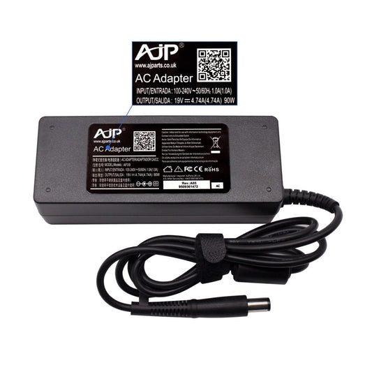 New Replacement for HP 19V 4.74A Center Pin AJP Brand 90W 7.4MM x 5.0MM Adapter Charger Compatible With HP 709566-001