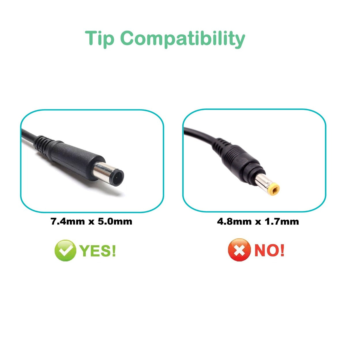 Nowy zamiennik ładowarki HP 18,5 V 3,5 A z pinem środkowym AJP o mocy 65 W i wymiarach 7,4 mm x 5,0 mm 