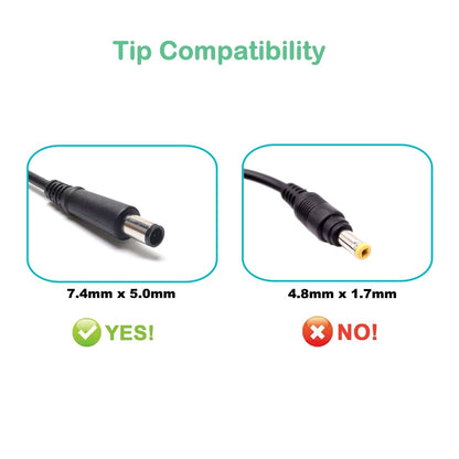 Nowy zamiennik ładowarki HP 18,5 V 3,5 A z pinem środkowym AJP o mocy 65 W i wymiarach 7,4 mm x 5,0 mm 