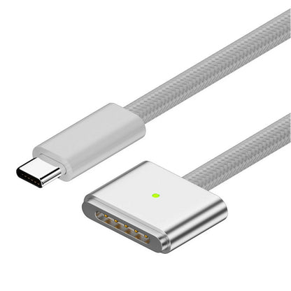 Replacement For MacBook Pro Air (M2, 2022) White USB Type C to Magsafe 3 Magnetic Fast Charging Cable Cord 2M Line