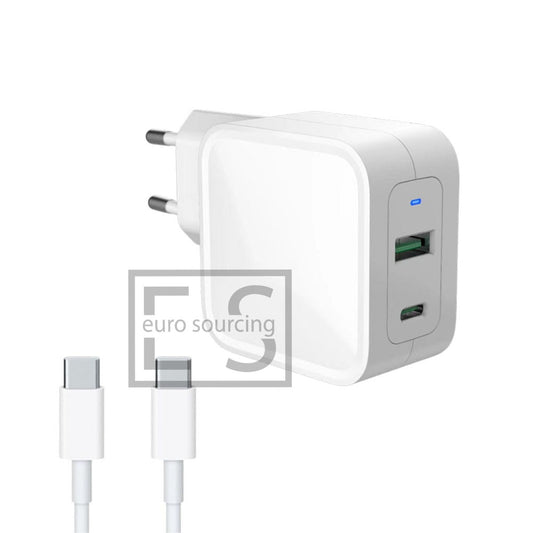Dell Latitude 7450 65W USB-C Fast Charger Dual Port QC White AJP Laptop Replacement Adapter