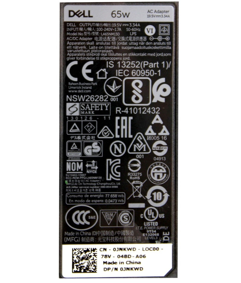 Dell 450-AJUQ 65W 7.4 MM x 5 MM Genuine Delta Laptop Adapter