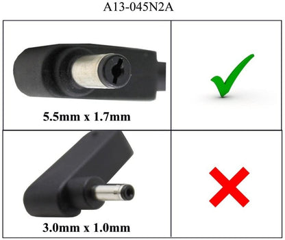 DELTA BRAND 19V 2.37A 45W AC ADAPTER 5.5MM x 1.7MM