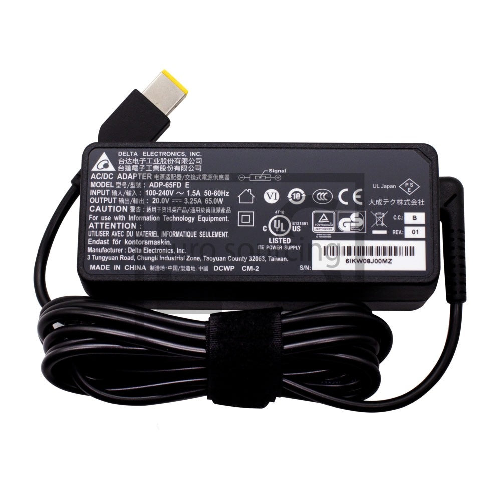 Genuine Delta 20V 3.25A 65W Laptop Adapter USB ( Rectangular )