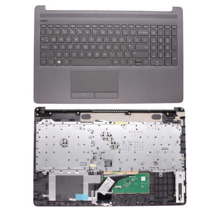 HP 15-DA0000 Series UK Grey Palmrest Touchpad Grey Non-Backlit Replacement Keyboard