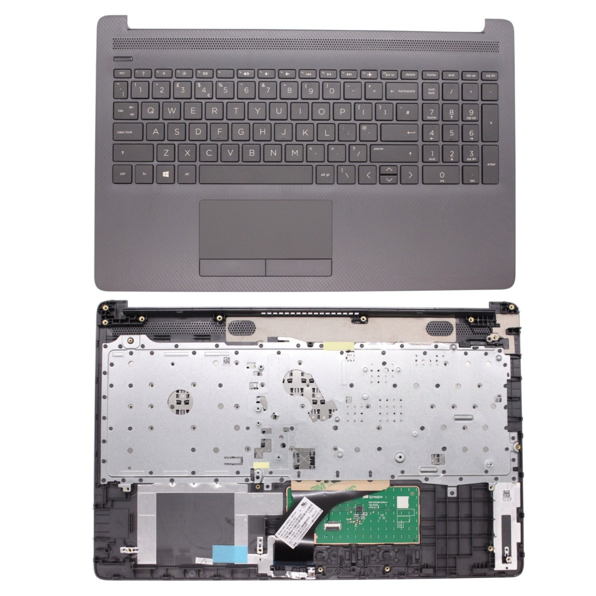 HP 15-DB0001NI UK Black Non-Backlit Palmrest Touchpad Cover Replacement Keyboard