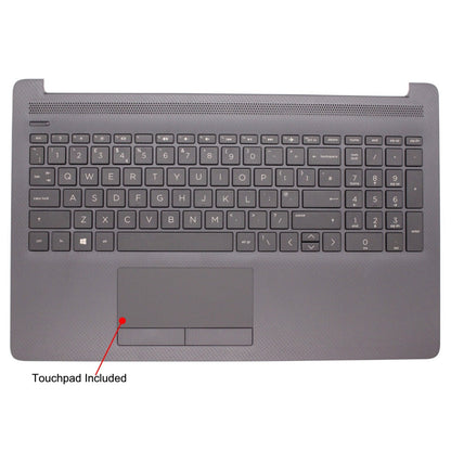 HP 15-DA0000 Series UK Grey Palmrest Touchpad Grey Non-Backlit Replacement Keyboard