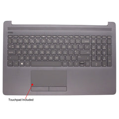 HP 15-DA0000 Series UK Grey Palmrest Touchpad Grey Non-Backlit Replacement Keyboard