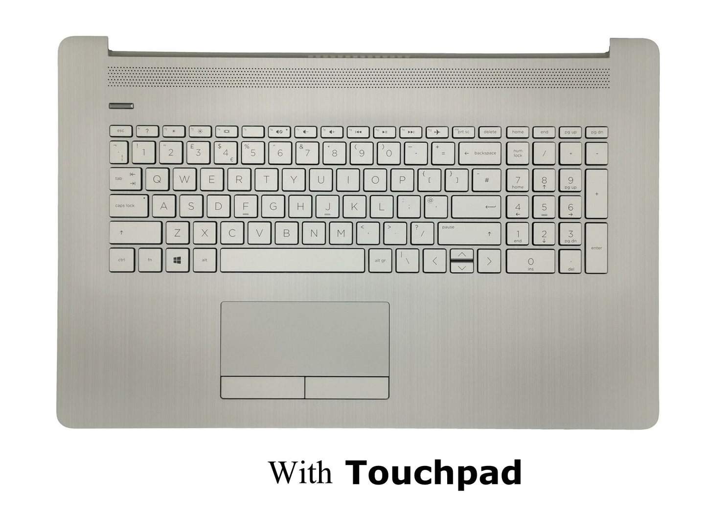 New Genuine For HP 17-BY Laptop UK English Silver Palmrest Keyboard With TouchPad L92789-031, M01205-031