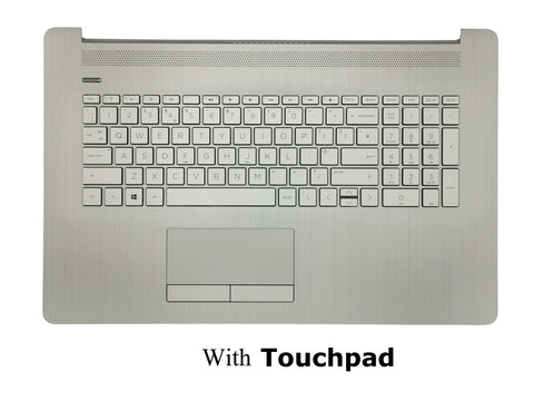 New Genuine For HP 17-BY Laptop UK English Silver Palmrest Non-Backlit Keyboard With TouchPad L92789-031, M01205-031