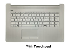 New Genuine For HP 17-BY Laptop UK English Silver Palmrest Non-Backlit Keyboard With TouchPad L92789-031, M01205-031