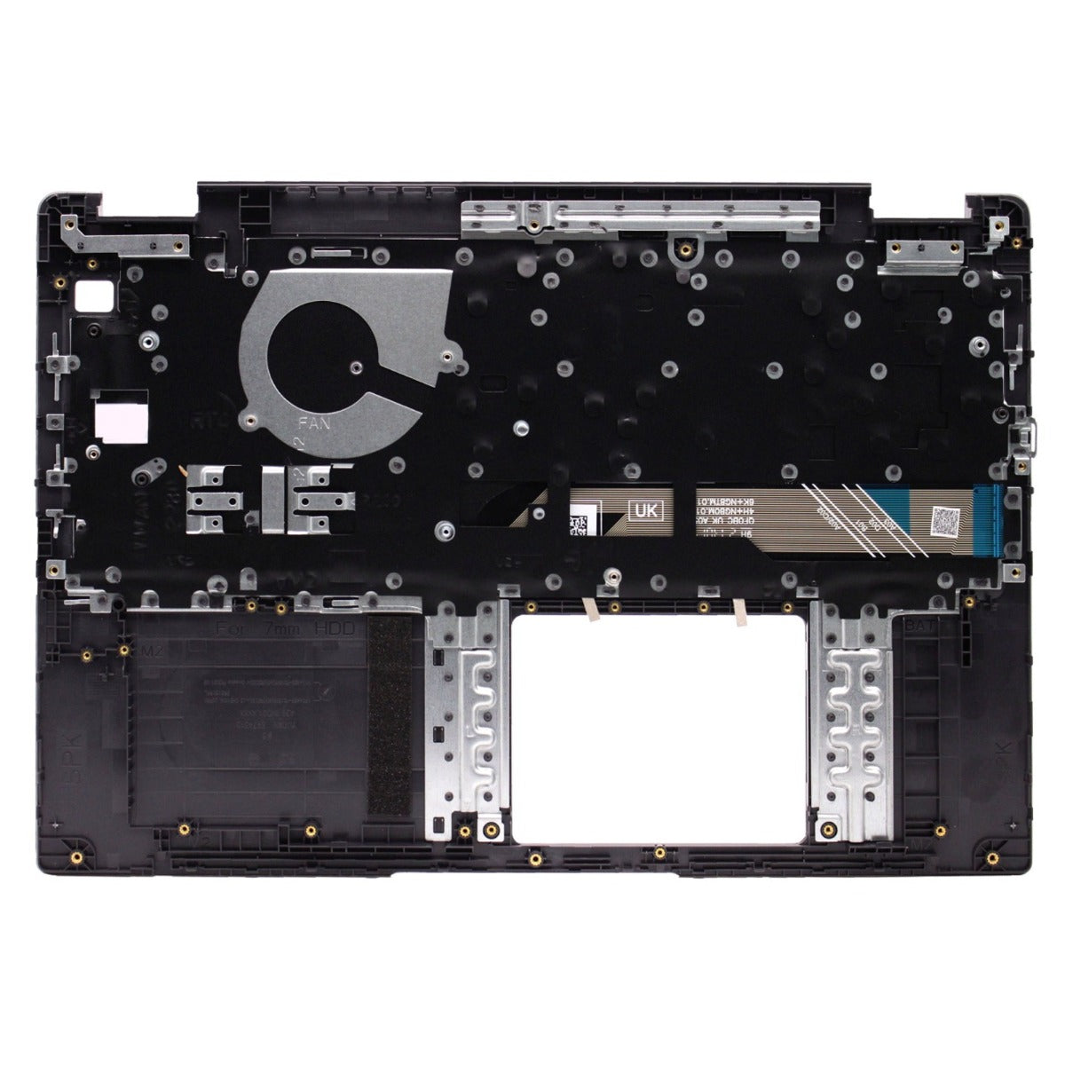 For Dell Latitude 15 3510 (Type P101F) Palmrest UK Layout Non-Backlit Replacement Keyboard Black