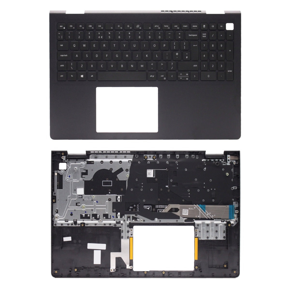 For 15.6" Dell 054WVM Palmrest UK Layout Non-Backlit Replacement Keyboard Black