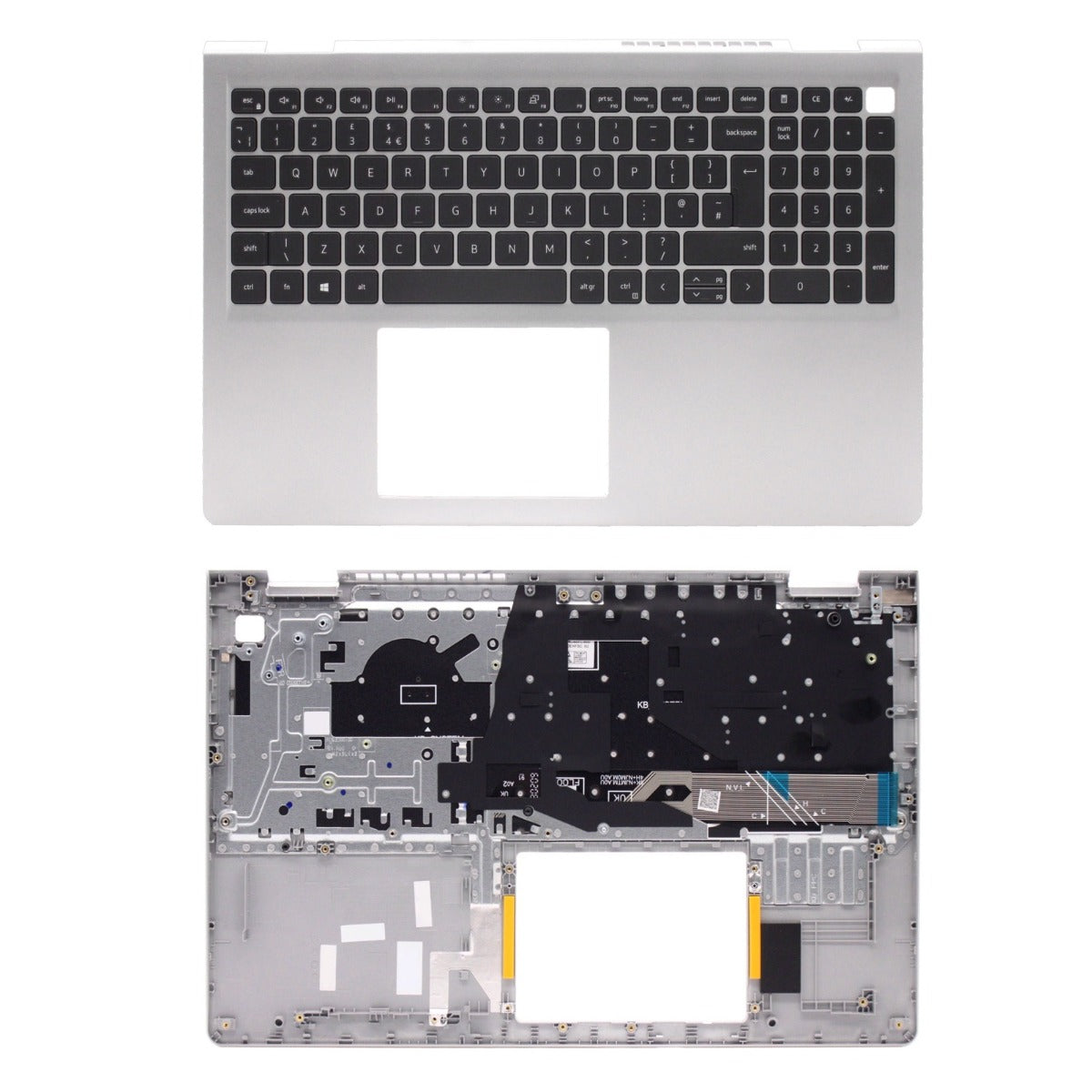 Genuine 15.6" Dell Inspiron 15 3510 3511 3515 Palmrest UK Layout Backlit Keyboard Silver 00GTPK