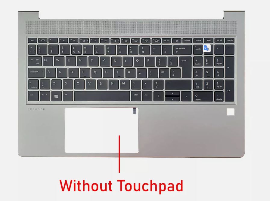 Replacement For HP ProBook 450 G9 Laptop Silver Palmrest With Backlit Keyboard