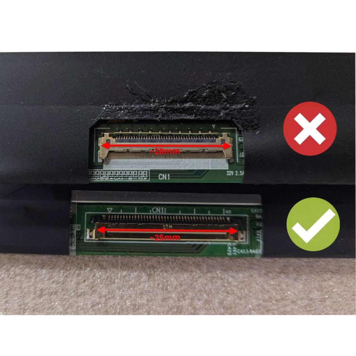 For NV156FHM-NY8 15.6" LED LCD Screen FHD 165Hz 40Pin Display Panel (2.5 cm Wide Connector) Compatible With Lenovo 5D11D96482