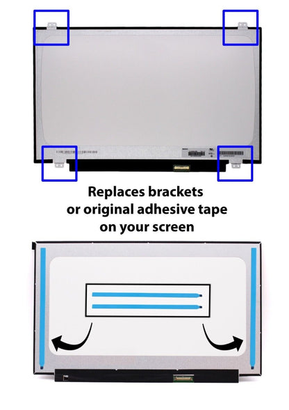 Laptop Screen Adhesive Strips Double-Sided Easy-Pull Tape 13.3" 14" 15.6" (1 Pair = 2 Piece)