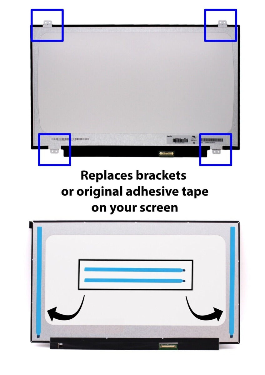 Laptop Screen Adhesive Strips Double-Sided Easy-Pull Tape 13.3" 14" 15.6" 17.3" (1 Pair = 2 Piece)