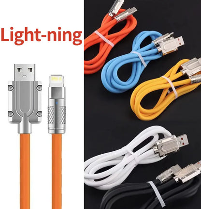 [ Pack of 10 ] - 1.0MTR - Fast Charging Cable  6A 120W  -  | USB | Type-C | Lightning